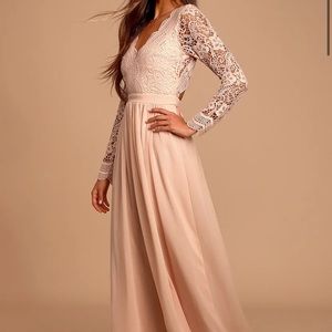 Lulu’s Awaken My Love Blush Pink Lace Dress